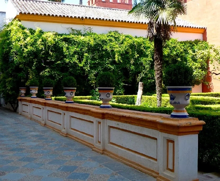 Decoration of the courtyard of the Alcazar of Seville