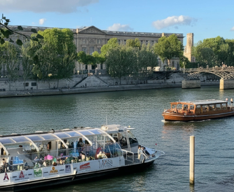 Combo Louvre Museum ticket and audio guide + Seine River Cruise